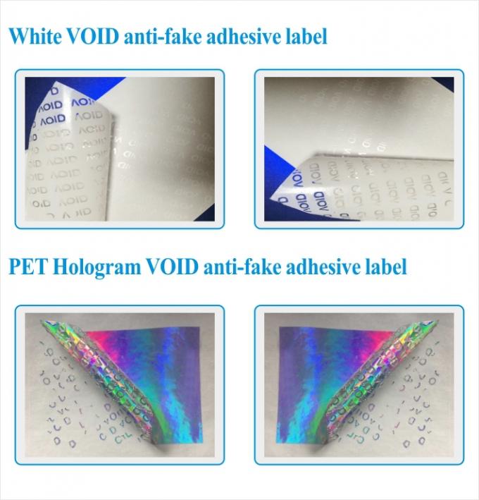 anti-falsificación no del rollo material de la etiqueta del material de la etiqueta del holograma del residuo/de la transferencia del holograma no
