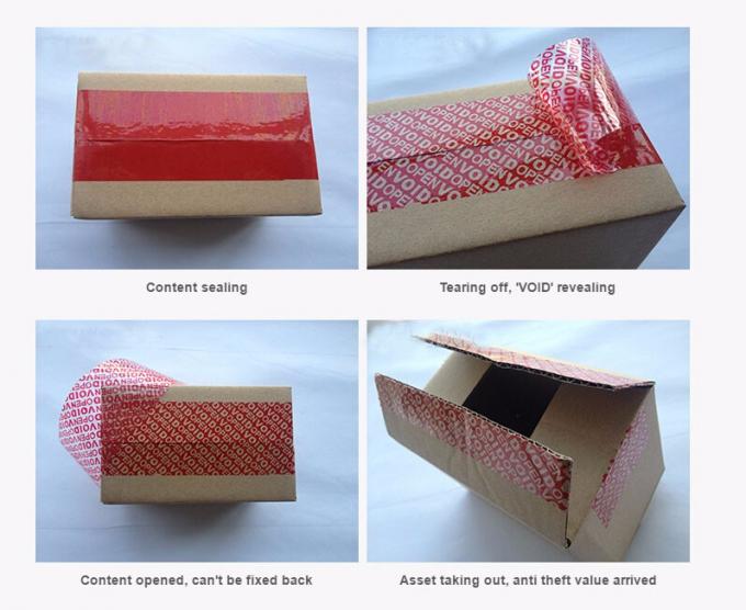 cinta evidente de la seguridad del pisón vacío de la cinta para el lacre del cartón
